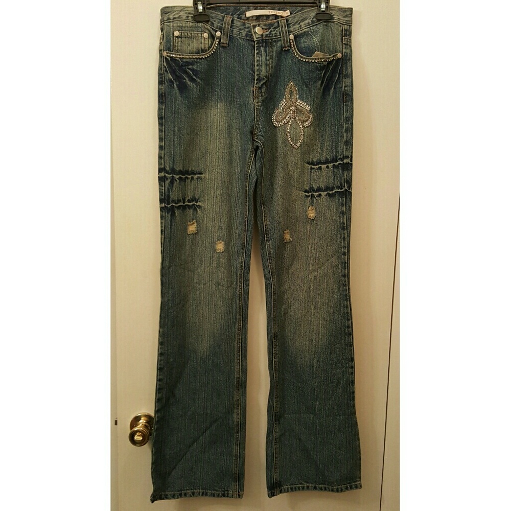 New Jeans with beading & rhinestones
